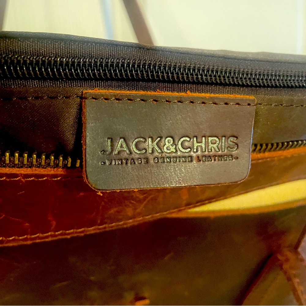 Jack & Chris Vintage Genuine Leather Tote with Pouch